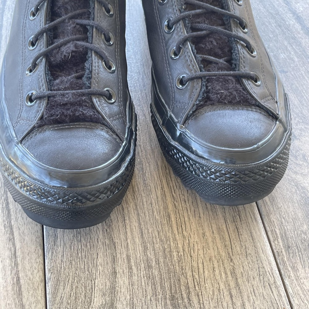 Converse Chuck Taylor All Star Shoes Womens Size 10 Leather Faux Fur Winter Warm - Picture 10 of 14